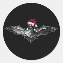 Batte dans un chapeau de Père Noël Adhésifs Ronds
