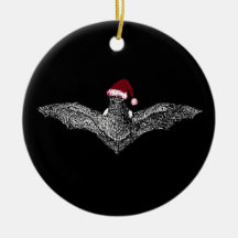 Batte dans un chapeau de Père Noël Ornement De Noël