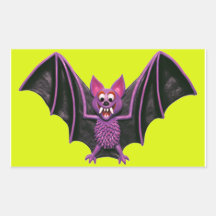 Batte mignonne de Halloween Stickers Rectangulaires