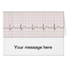 Battement de coeur d'ECG sur le papier de graphiqu Carte De Vœux
