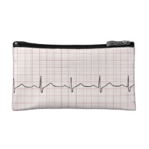 Battement de coeur d'ECG sur le papier de graphiqu Trousses Make-up
