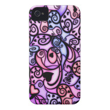 Battements de coeur chantant, style en verre souil coques iPhone 4 Case-Mate