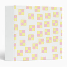 Battenburg Cake Pattern. Pink and Yellow. Binders