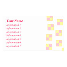Battenburg Cake Pattern. Pink and Yellow. Business Card Templates