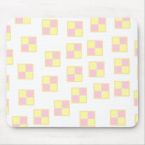 Battenburg Cake Pattern. Pink and Yellow. Mousepads