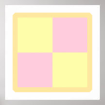 Battenburg Cake. Pink and Yellow. Print