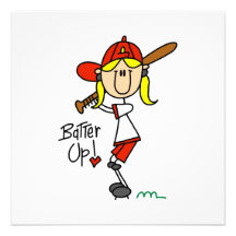 Batter Up Girls Baseball T-shirts and Gifts Announcements