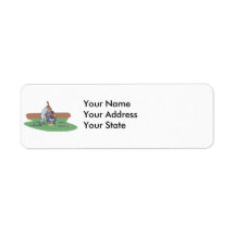 batter up waiting for pitch baseball design return address label