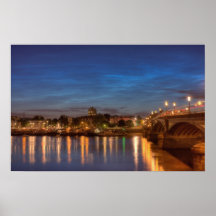 Battersea Bridge at night Poster