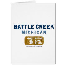 Battle Creek Michigan Great Lake State Card