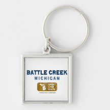 Battle Creek Michigan Great Lake State Keychains