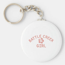 Battle Creek Pink Girl Key Chain