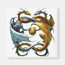Battle Dragons Refrigerator Magnets