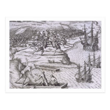 Battle in Jamaica between Christopher Columbus (14 Post Cards