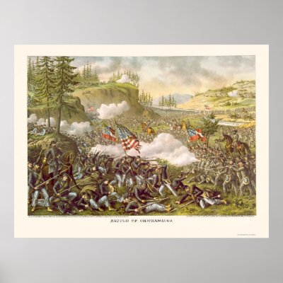 Battle of Chickamauga by Kurz and Allison 1863 Posters by lc_civilwar