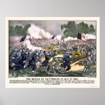Battle of Gettysburg by  1863 Poster