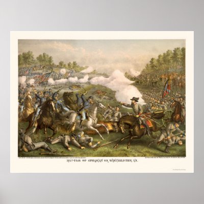 Battle of Opequan by Kurz and Allison 1864 Print by lc_civilwar