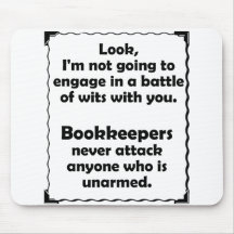Battle of Wits Bookkeeper Mouse Pads