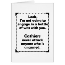 Battle of Wits Cashier Greeting Card