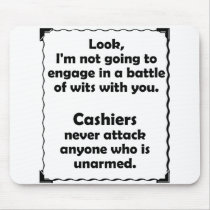 Battle of Wits Cashier Mouse Pad