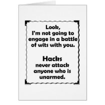 Battle of Wits Hack Greeting Cards