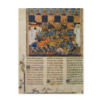 Battle scene, from the biography of Godefroi Postcard