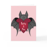 Batty 4 You Valentine's Day bat Greeting Cards