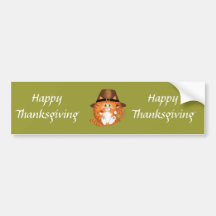 Bauble Cat Thanksgiving Bumper Stickers