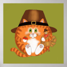 Bauble Cat Thanksgiving Poster