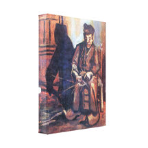 Bauer, sitting in and making basket by van Gogh Stretched Canvas Print