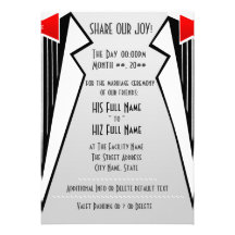 Bauhaus Tuxedo (Wedding Ceremony) Personalized Invite