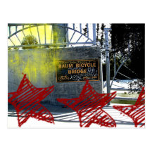 Baum Bicycle Bridge Sign Post Card