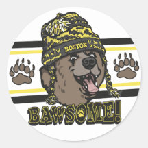 Bawsome Boston Awesome Round Sticker