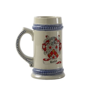 Baxter Coat of Arms Stein - Family Crest Mugs by Coat_of_Arms_Steins