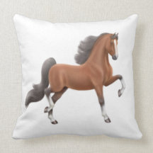 Bay American Saddlebred Horse Pillow