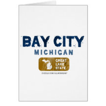 Bay City Michigan Great Lake State Card