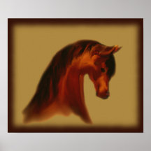 Bay Mare ~ Gold/Brown Poster
