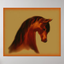 Bay Mare ~ Gold/Orange Poster