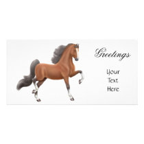 Bay Saddlebred Horse Photo Card