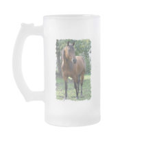 Bay Thoroughbred Horse Frosted Beer Mug