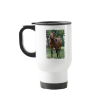 Bay Thoroughbred Horse Plastic Travel Mug