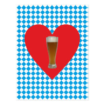 Bayern Herz Weiisbier Bavaria heart wheat beer Postkarten