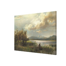 Bayern Landscape, 1856 Stretched Canvas Print