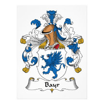 Bayr Family Crest Custom Invitations