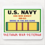 BB-62 NEW JERSEY VIETNAM WAR VET MOUSEPAD