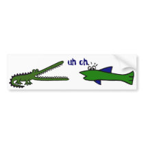 BB- Fish Swimming toward Gator Bumper Sticker