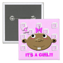 BBGBLOCKS, IT'S A GIRL!!! PINBACK BUTTONS