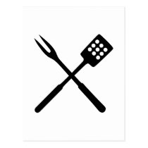 BBQ barbecue Cutlery postcards