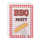 BBQ barbecue party invitation with sausage