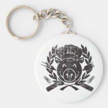 BBQ Crest - worn black Keychain
